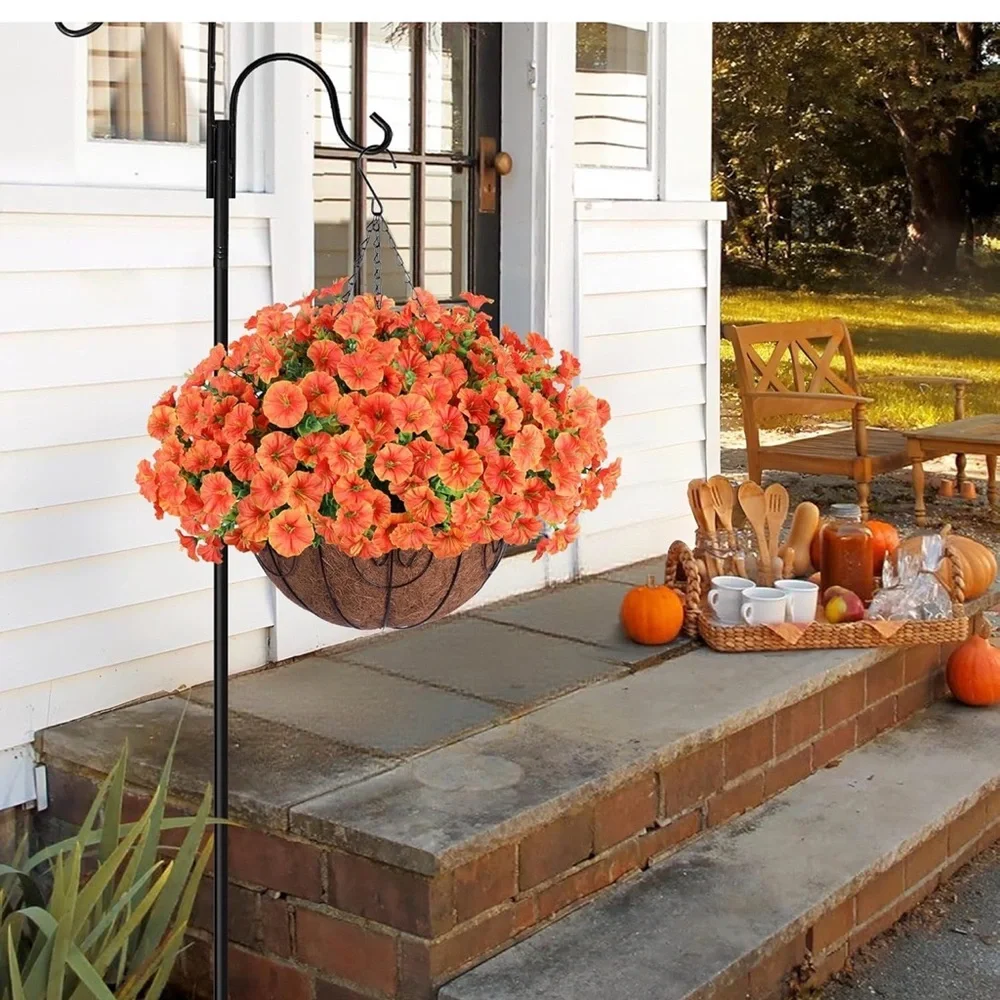 Vibrant Orange Hanging Basket Planter